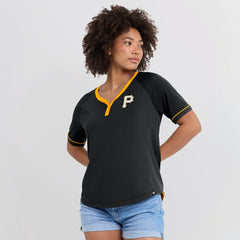 Pittsburgh Pirates Fanatics Women's League Diva Star Raglan V-Neck T-Shirt Lifestyle