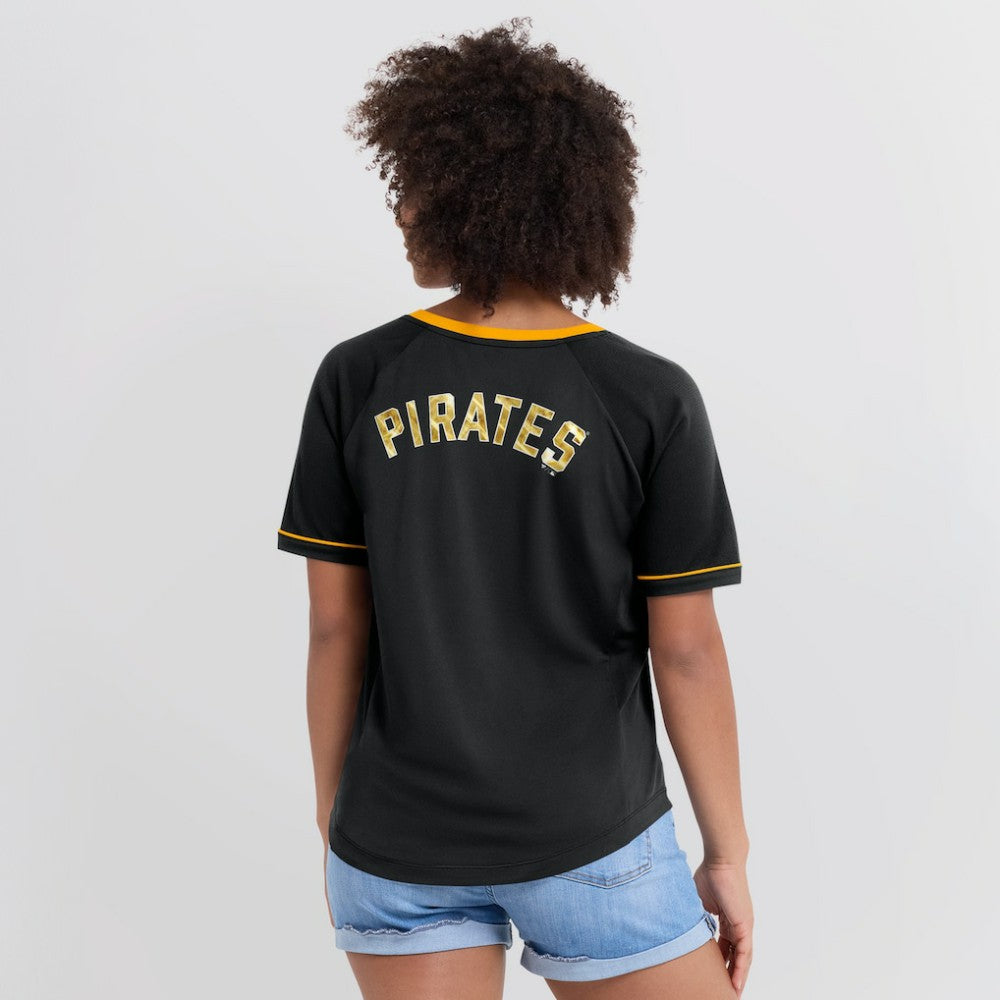 Pittsburgh Pirates Fanatics Women's League Diva Star Raglan V-Neck T-Shirt Lifestyle