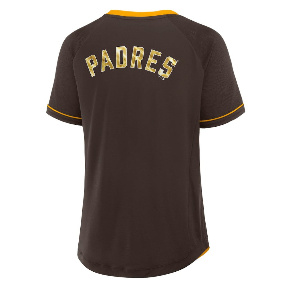 San Diego Padres Fanatics Women's League Diva Star Raglan V-Neck T-Shirt Lifestyle