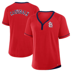 St. Louis Cardinals Fanatics Women's League Diva Star Raglan V-Neck T-Shirt Clearance