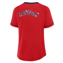 St. Louis Cardinals Fanatics Women's League Diva Star Raglan V-Neck T-Shirt Clearance