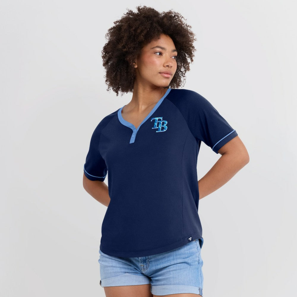 Tampa Bay Rays Fanatics Women's League Diva Star Raglan V-Neck T-Shirt Near Me