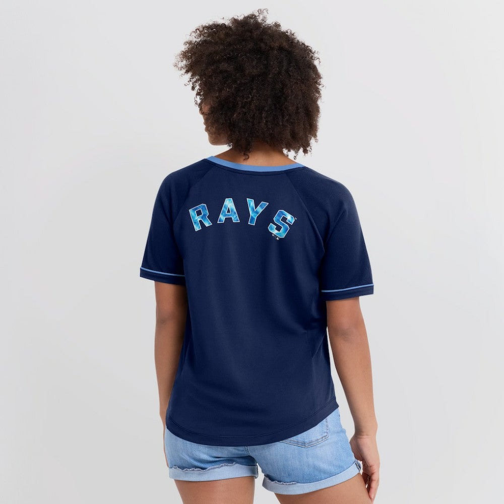 Tampa Bay Rays Fanatics Women's League Diva Star Raglan V-Neck T-Shirt Near Me