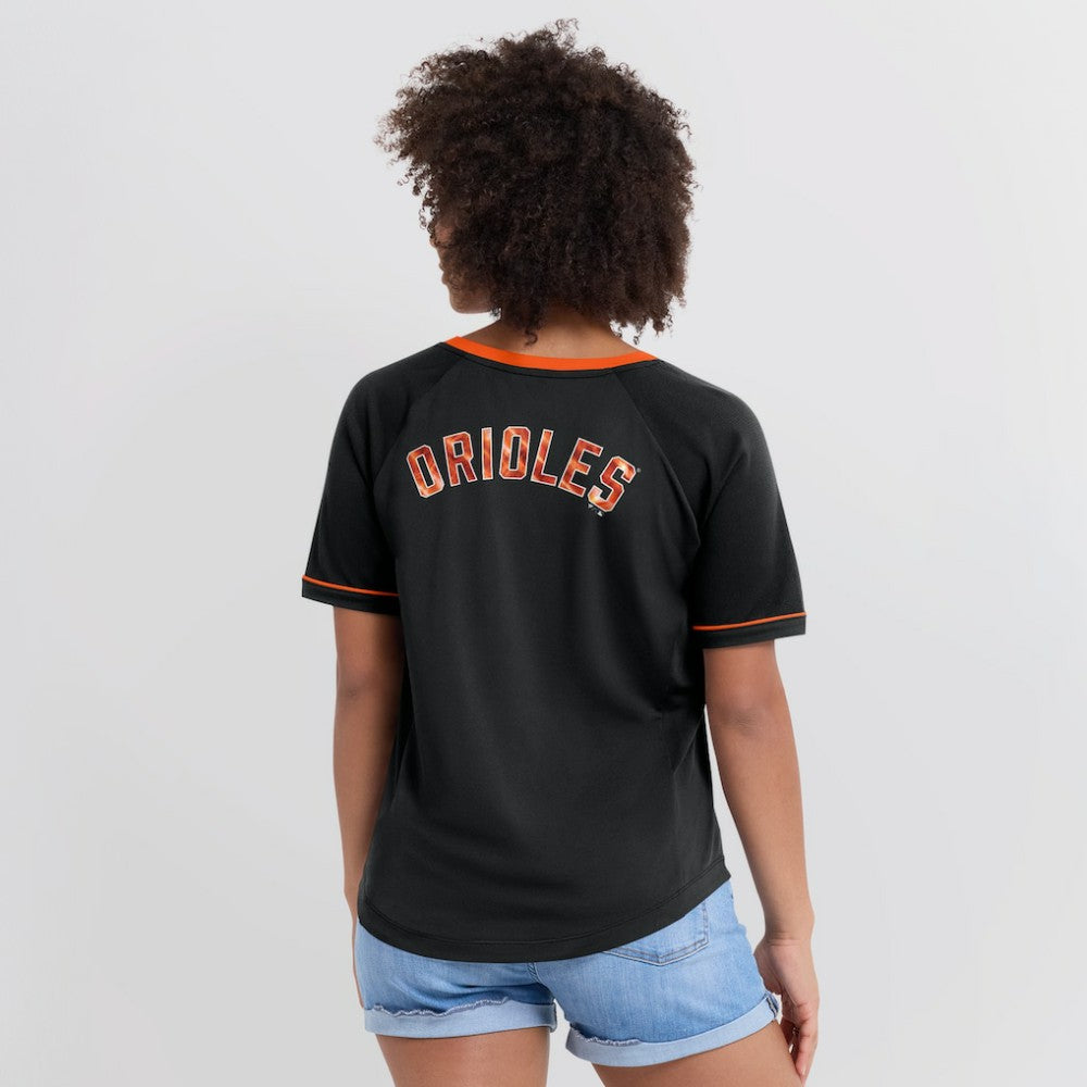 Baltimore Orioles Fanatics Women's League Diva Star Raglan V-Neck T-Shirt discount