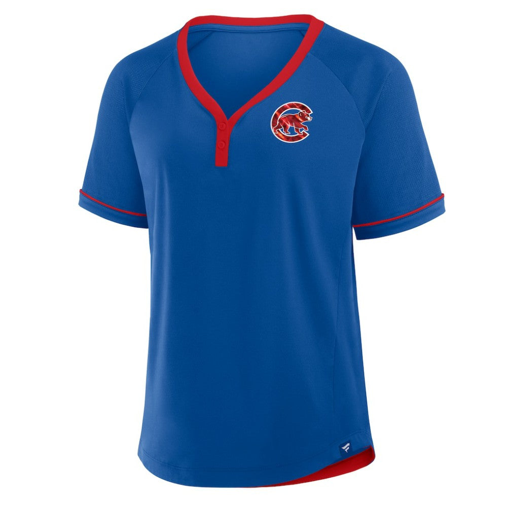 Chicago Cubs Fanatics Women's League Diva Star Raglan V-Neck T-Shirt On Sale