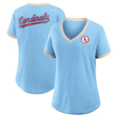 St. Louis Cardinals Fanatics Women's Binge Worthy Stadium Slub V-Neck T-Shirt Sale