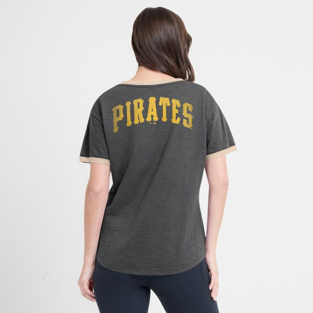Pittsburgh Pirates Fanatics Women's Binge Worthy Stadium Slub V-Neck T-Shirt Near Me