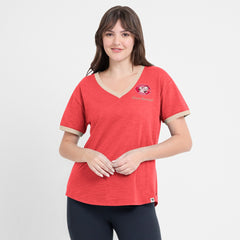 Cincinnati Reds Fanatics Women's Binge Worthy Stadium Slub V-Neck T-Shirt Near Me