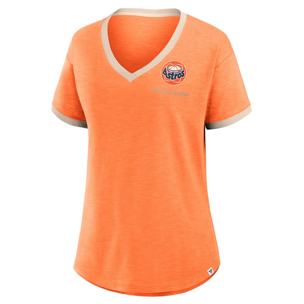 Houston Astros Fanatics Women's Binge Worthy Stadium Slub V-Neck T-Shirt Sale