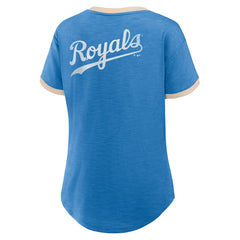 Kansas City Royals Fanatics Women's Binge Worthy Stadium Slub V-Neck T-Shirt Lifestyle