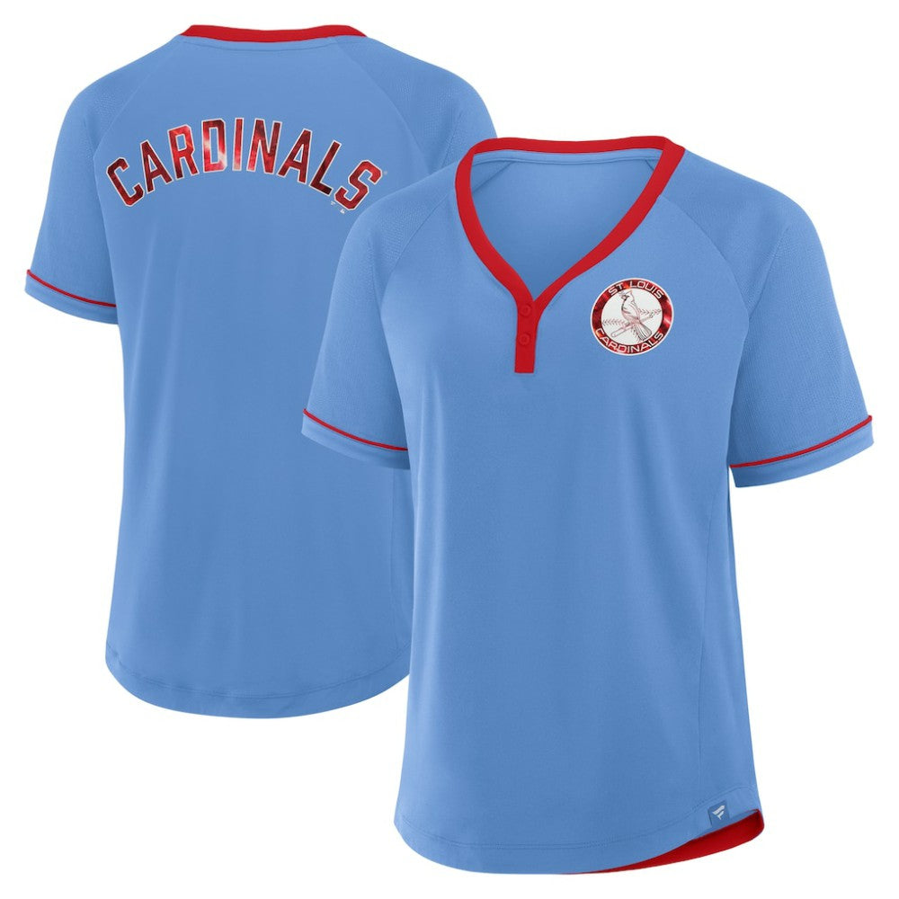 St. Louis Cardinals Fanatics Women's Cooperstown Collection League Diva V-Neck T-Shirt Clearance