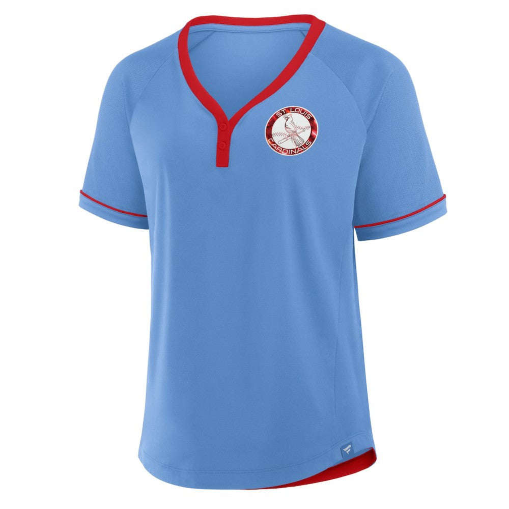 St. Louis Cardinals Fanatics Women's Cooperstown Collection League Diva V-Neck T-Shirt Clearance