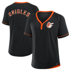 Baltimore Orioles Fanatics Women's Cooperstown Collection League Diva Raglan V-Neck T-Shirt Online