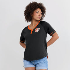 Baltimore Orioles Fanatics Women's Cooperstown Collection League Diva Raglan V-Neck T-Shirt Online