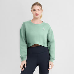 Los Angeles Dodgers Fanatics Women's Studio Cropped Pullover Sweatshirt Online