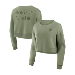 New York Yankees Fanatics Women's Studio Cropped Pullover Sweatshirt Near Me