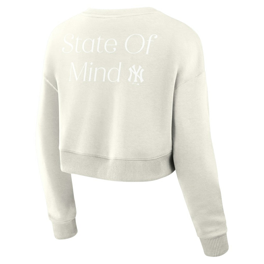 New York Yankees Fanatics Women's Studio Cropped Pullover Sweatshirt discount