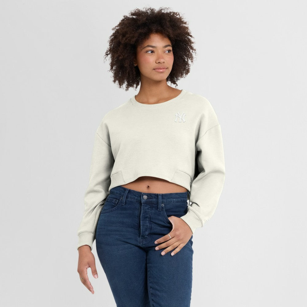 New York Yankees Fanatics Women's Studio Cropped Pullover Sweatshirt discount