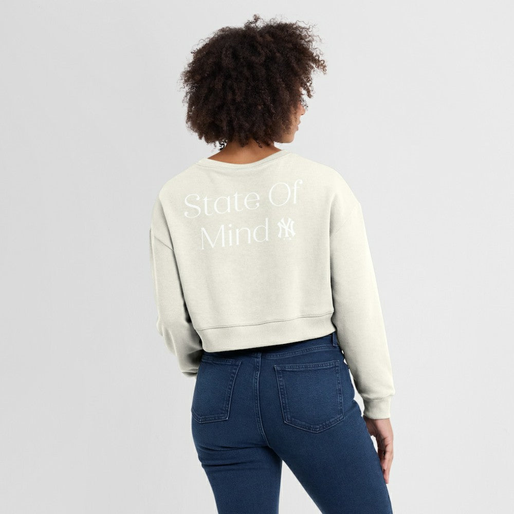 New York Yankees Fanatics Women's Studio Cropped Pullover Sweatshirt discount
