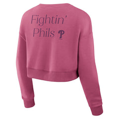 Philadelphia Phillies Fanatics Women's Studio Cropped Pullover Sweatshirt Sale