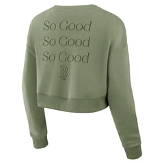 Boston Red Sox Fanatics Women's Studio Cropped Pullover Sweatshirt On Sale