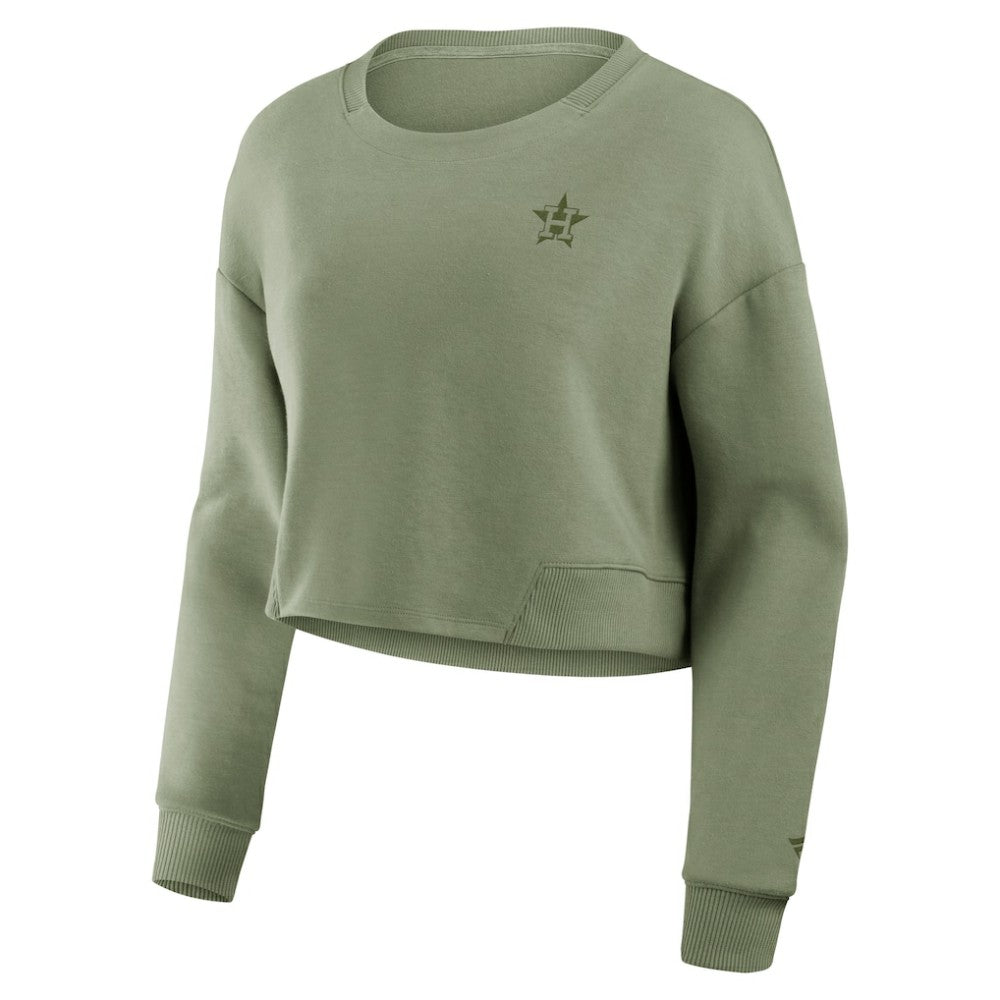 Houston Astros Fanatics Women's Studio Cropped Pullover Sweatshirt for sale