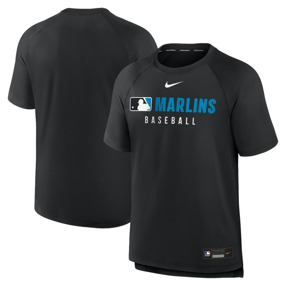 Miami Marlins Nike Authentic Collection Pregame Raglan Dri-FIT T-Shirt discount