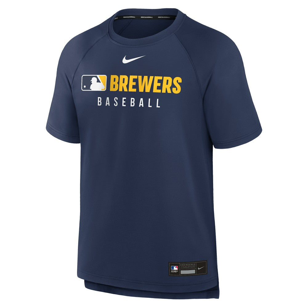 Milwaukee Brewers Nike Authentic Collection Pregame Raglan Dri-FIT T-Shirt Lifestyle