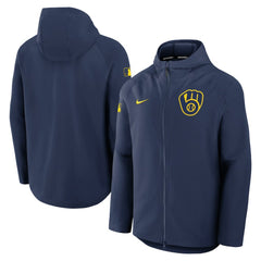 Milwaukee Brewers Nike Authentic Collection Raglan Performance Full-Zip Jacket Clearance