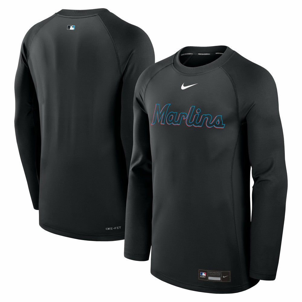 Miami Marlins Nike Authentic Collection Game Time Raglan Dri-FIT Long Sleeve T-Shirt discount