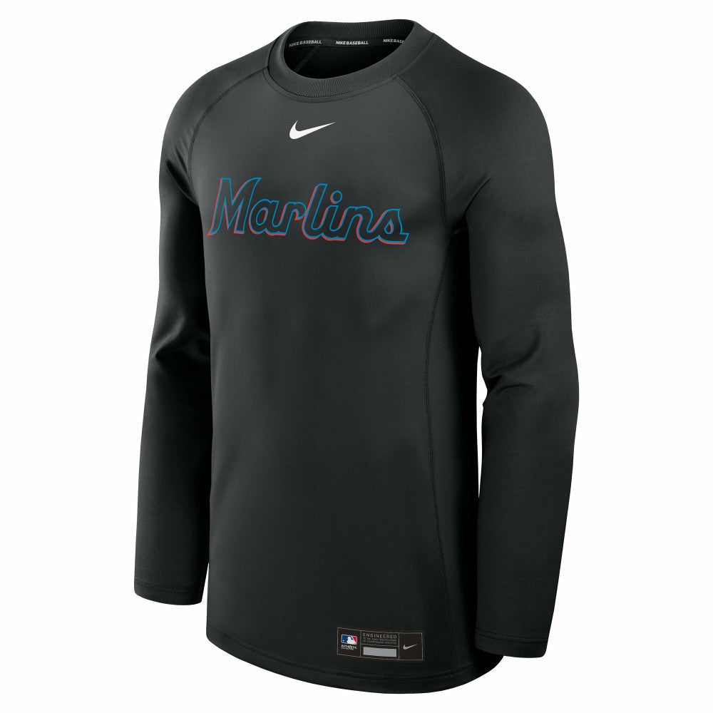 Miami Marlins Nike Authentic Collection Game Time Raglan Dri-FIT Long Sleeve T-Shirt discount