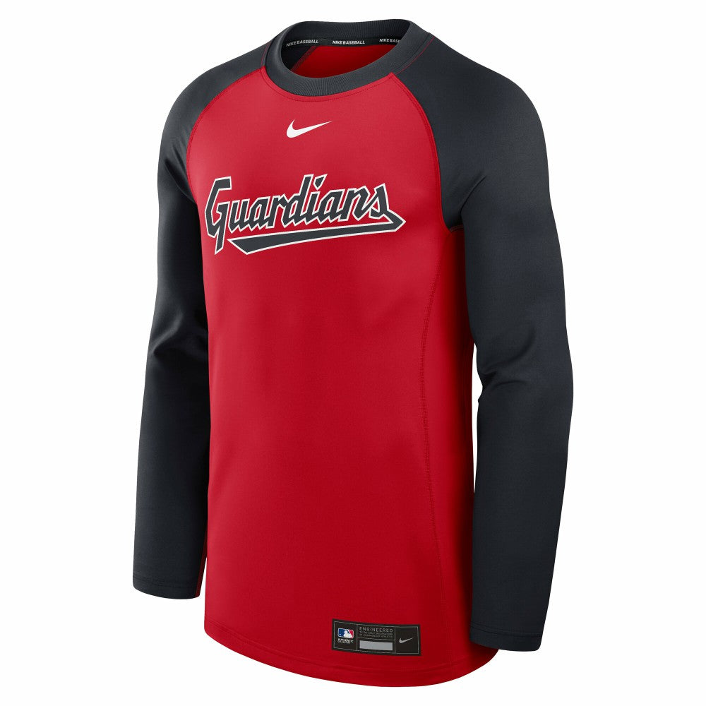 Cleveland Guardians Nike Authentic Collection Game Time Raglan Dri-FIT Long Sleeve T-Shirt On Sale