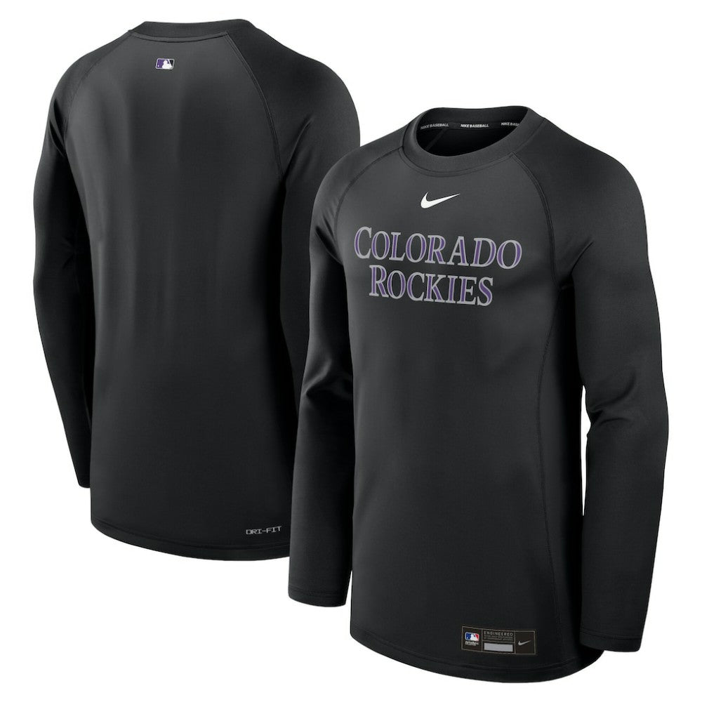 Colorado Rockies Nike Authentic Collection Game Time Raglan Dri-FIT Long Sleeve T-Shirt Clearance