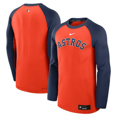 Houston Astros Nike Authentic Collection Game Time Raglan Dri-FIT Long Sleeve T-Shirt Clearance