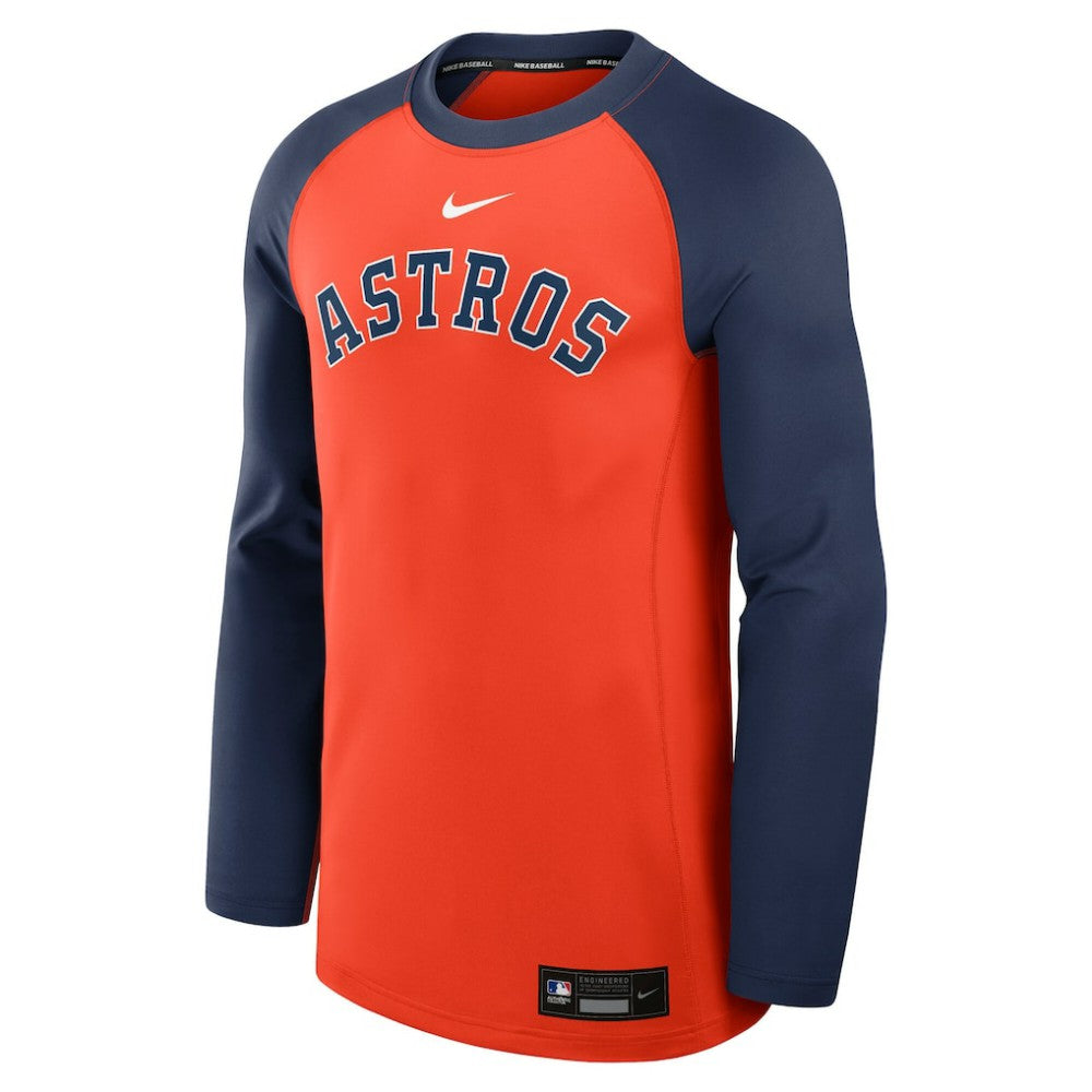 Houston Astros Nike Authentic Collection Game Time Raglan Dri-FIT Long Sleeve T-Shirt Clearance