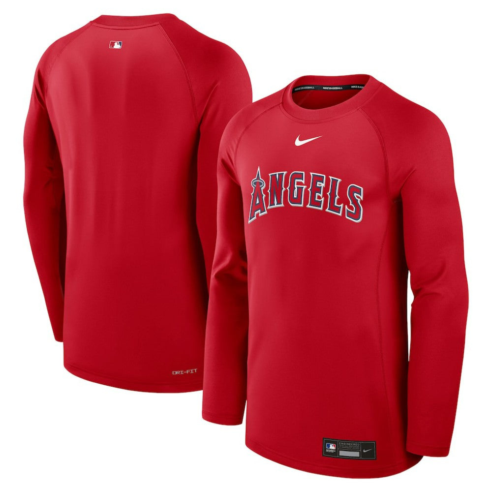 Los Angeles Angels Nike Authentic Collection Game Time Raglan Dri-FIT Long Sleeve T-Shirt Clearance