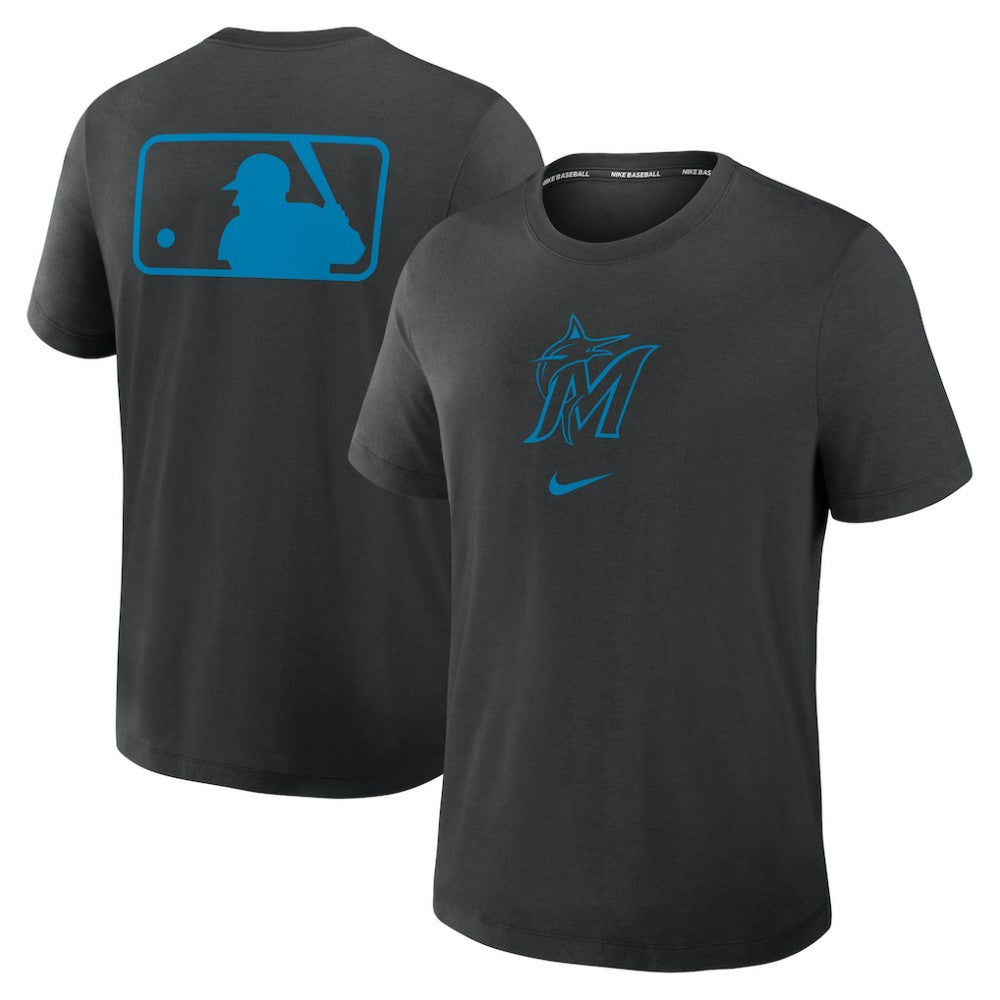 Miami Marlins Nike Authentic Collection Early Work Tri-Blend Dri-FIT T-Shirt Clearance