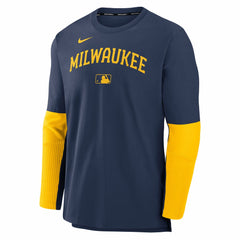 Milwaukee Brewers Nike Authentic Collection Player Dri-FIT Lightweight Pullover  Clearance