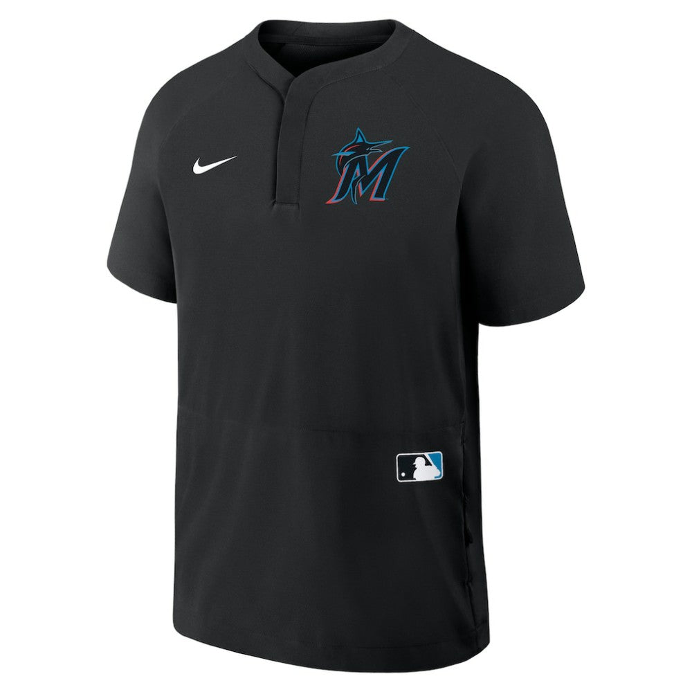 Miami Marlins Nike Authentic Collection Raglan Short Sleeve Windshirt discount