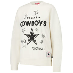 Dallas Cowboys Women's Lightweight 3.0 Logo Pullover Sweatshirt Cream - Mitchell & Ness
