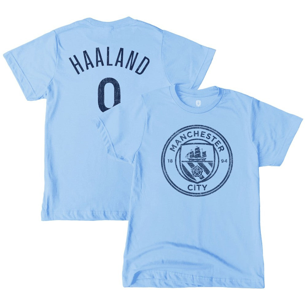 Erling Haaland Manchester City 1863FC Youth Player T-Shirts - Sky Blue