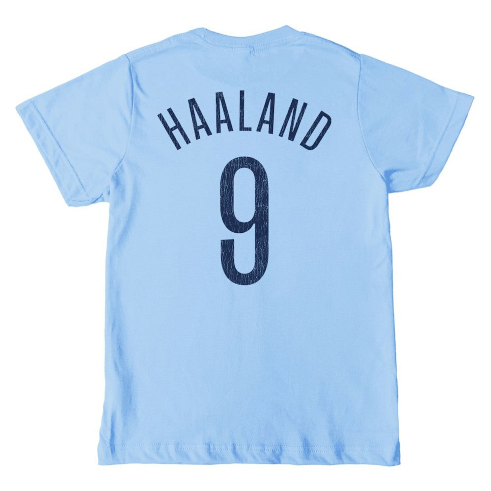 Erling Haaland Manchester City 1863FC Youth Player T-Shirts - Sky Blue