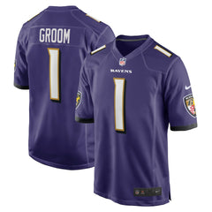 Number 1 Groom Baltimore Ravens Game Jersey Purple - Nike