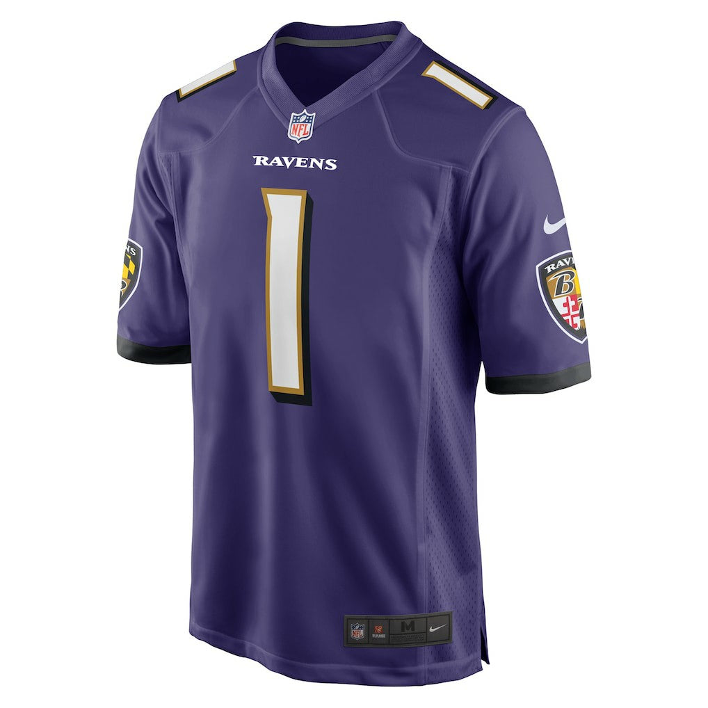 Number 1 Groom Baltimore Ravens Game Jersey - Purple | NFL Jerseys