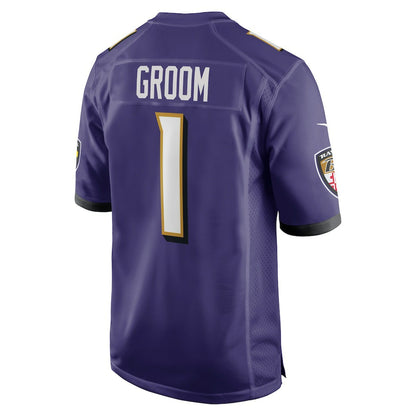 Number 1 Groom Baltimore Ravens Game Jersey - Purple | NFL Jerseys