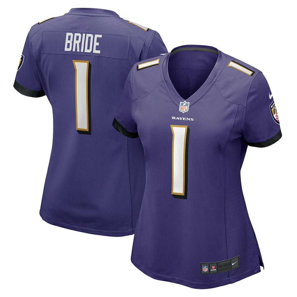 Number 1 Bride Baltimore Ravens Women's Game Jersey Purple - Nike