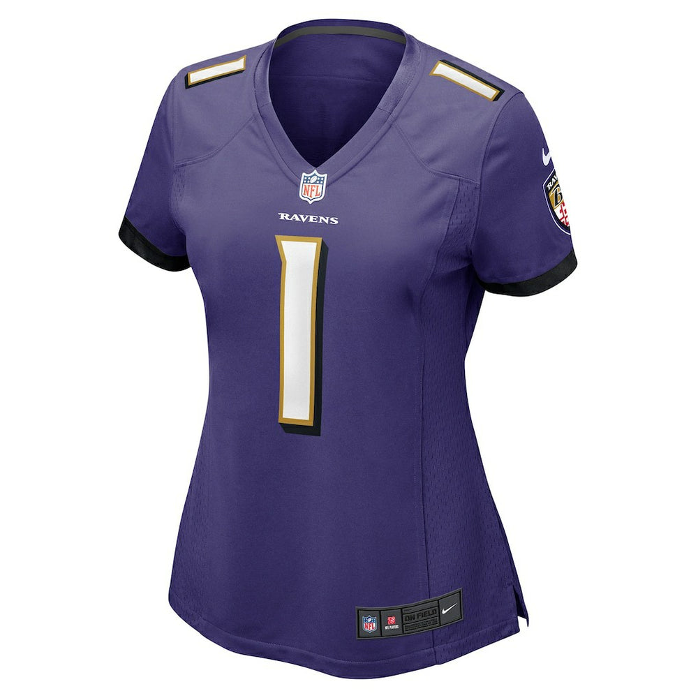 Number 1 Bride Baltimore Ravens Women's Game Jersey Purple - Nike