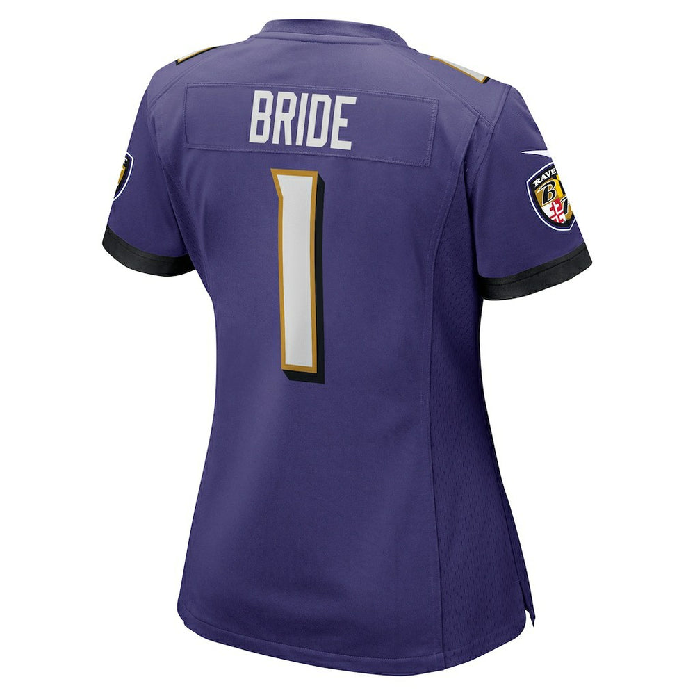 Number 1 Bride Baltimore Ravens Women's Game Jersey Purple - Nike
