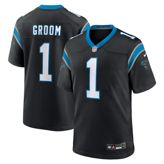 Number 1 Groom Carolina Panthers Game Jersey - Black | NFL Jerseys