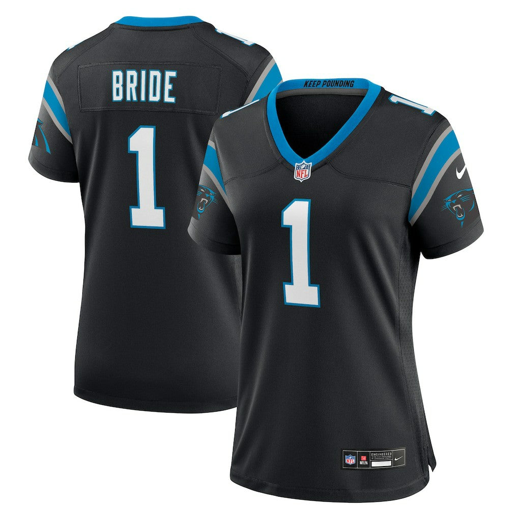 Number 1 Bride Carolina Panthers Women's Game Jersey Black - Nike